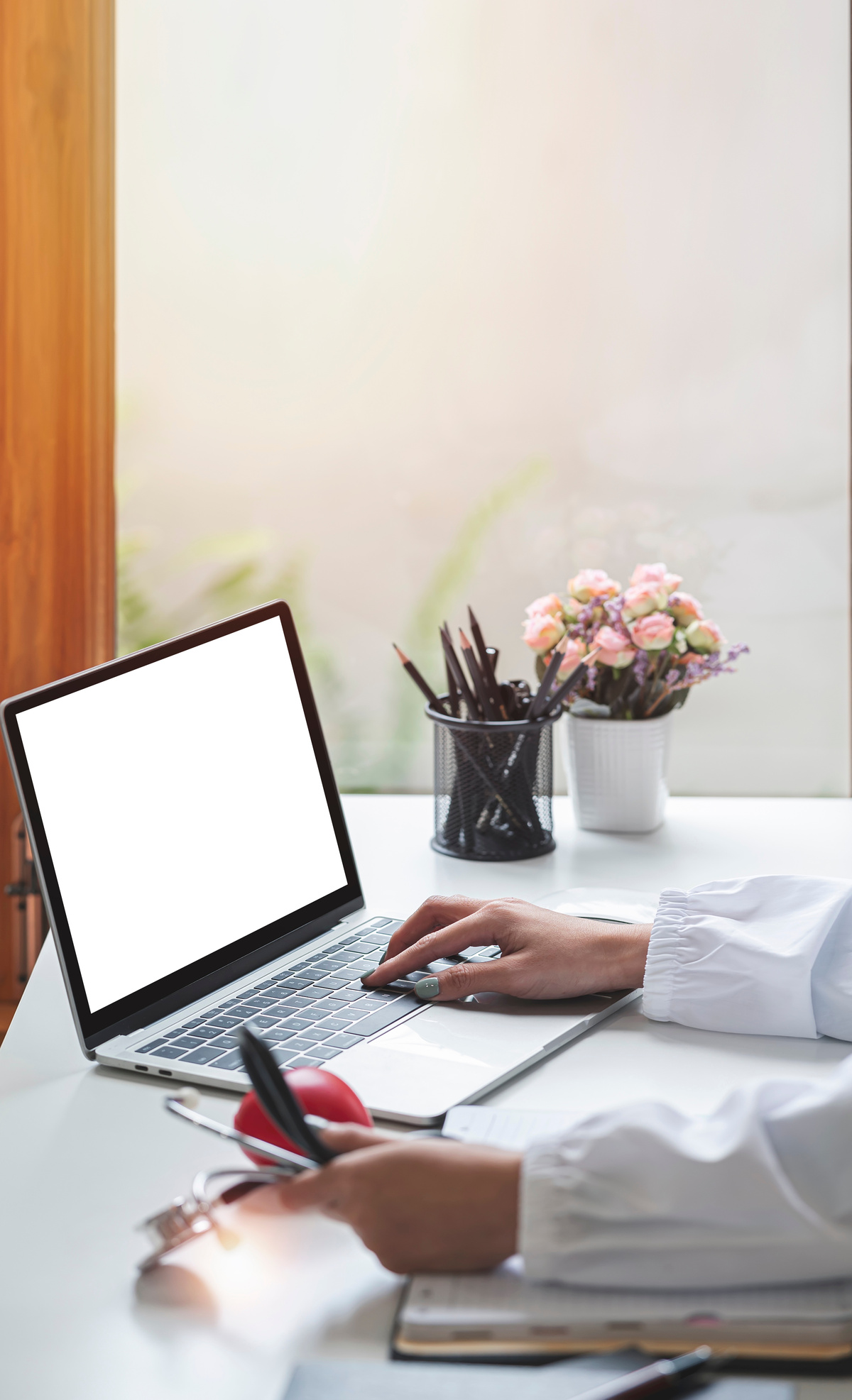 Online Medical Consultation - Doctor Working on Laptop Computer
